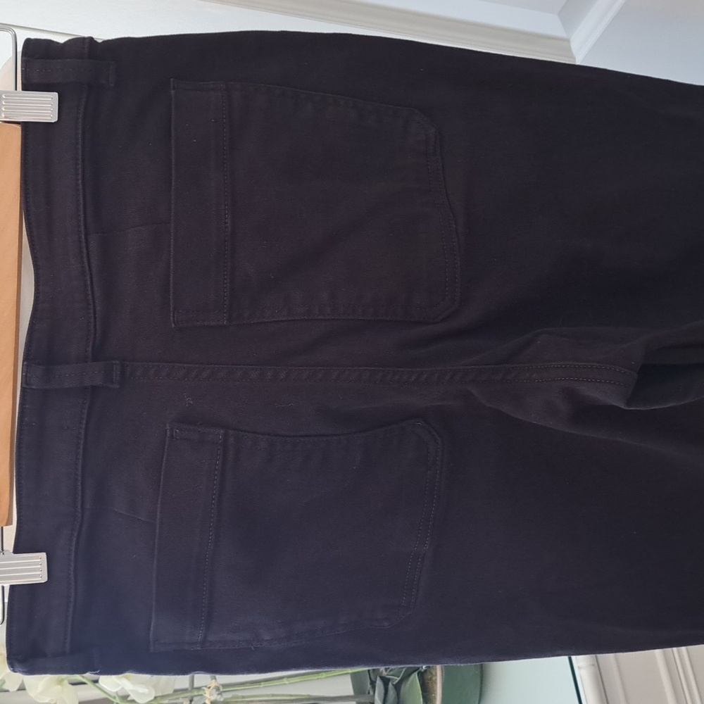 Everlane Womens Black Stretch Utility High Rise‎ Wide Leg Crop Pants 28 - Picture 5 of 9
